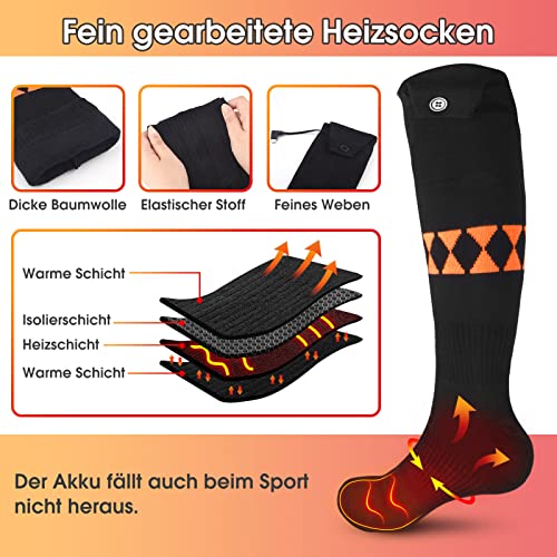Beheizbare Socken, APP Smart Elektrische Warme Socken 2X5000mAh Beheizte Skisocken Verdicken Wiederaufladbare Heizsocken… - Image 4