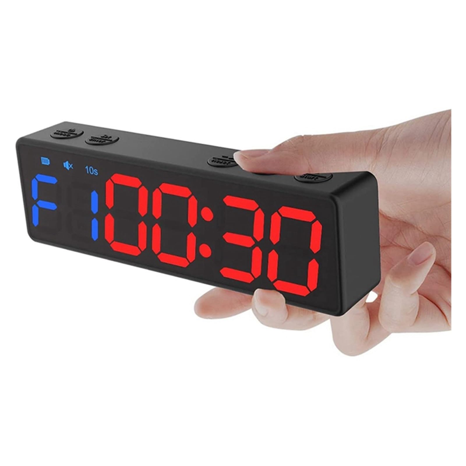 Timer palestra, timer da palestra portatile a intervalli allenamento orologio fitness conto alla rovescia/su/cronometro ricaricabile USB magnetico