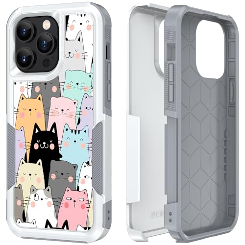 Candykisscase Case for iPhone 14 Pro, Cute Cats Funny Pattern Shock-Absorption Hard PC and Inner Silicone Hybrid Dual Layer Armor Defender Case for Apple iPhone 14 Pro - image 2