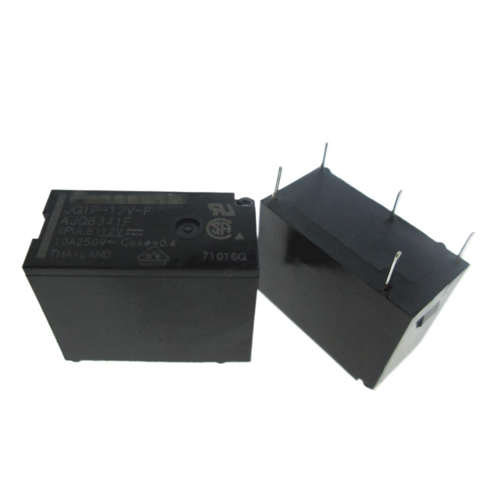 Relé de 12 V JQ1P-12V-F de 5 pines para circuitos impresos en pack de 10 unidades