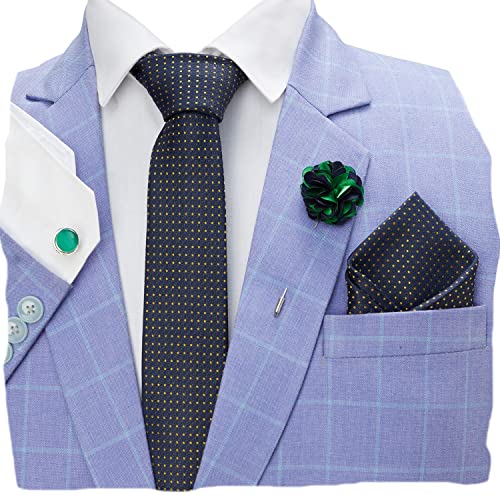 Image of BLACKSMITH Tie, Cufflink, Pocket Square, Lapel Pin, Set of 4 for Men [ Free Size ]