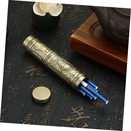 Estuche de viaje para cigarrillos de metal tallado con diseño de Buda 4