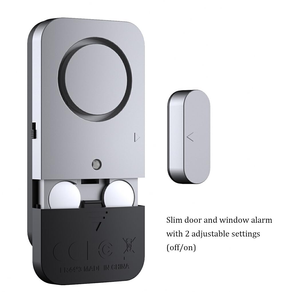 Alarma para Ventana de Puerta, para Sistema de protección de Seguridad para el hogar, Sensor magnético Ligero Independiente Flexible, Alarma antirrobo, 4 Piezas