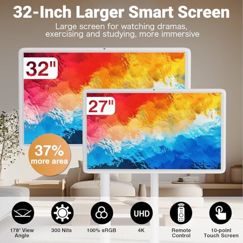 Image of 21.5 inch /24 inch /27 inch /32 inch Commercial LCD Touchscreen Monitor, Digital Signage Display, Android 12 /13, Adjustable Stand, Long-Lasting 7800 /8000 /15000mAh Battery