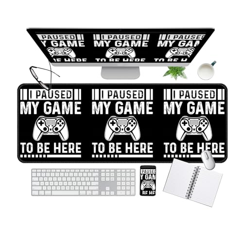 デスクマット、大きなデスクパッド、31.5 x 11.5インチの拡張ゲーミングマウスパッド、デスク用大型マウスパッド、縁がステッチされたゴム製マウスパッド、仕事用ゲーム、オフィス、自宅用キーボードマウスマット - ゲームなし