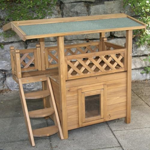 Kerbl Katzenhaus Lodge, 77 x 50 x 73 cm, 82790, Holz/Braun