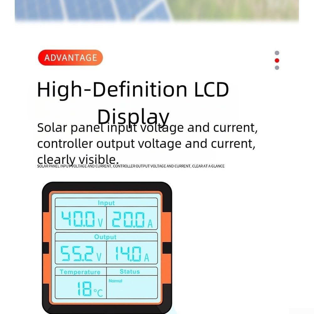 800W per MPPT per regolatore di carica solare con uscita regolabile 24 85V per batterie all'acido e al litio, compatibile con 18 65V per ingressi pannello solare