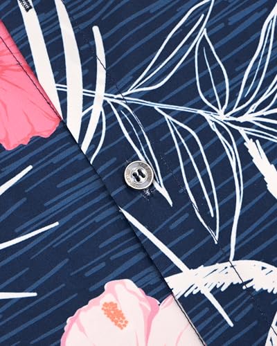 Image of Hawaiian Shirt for Men Tropical Shirts Summer Beach Button Down Short Sleeve Luau Aloha Floral Cruise Vacation Outfit 2026