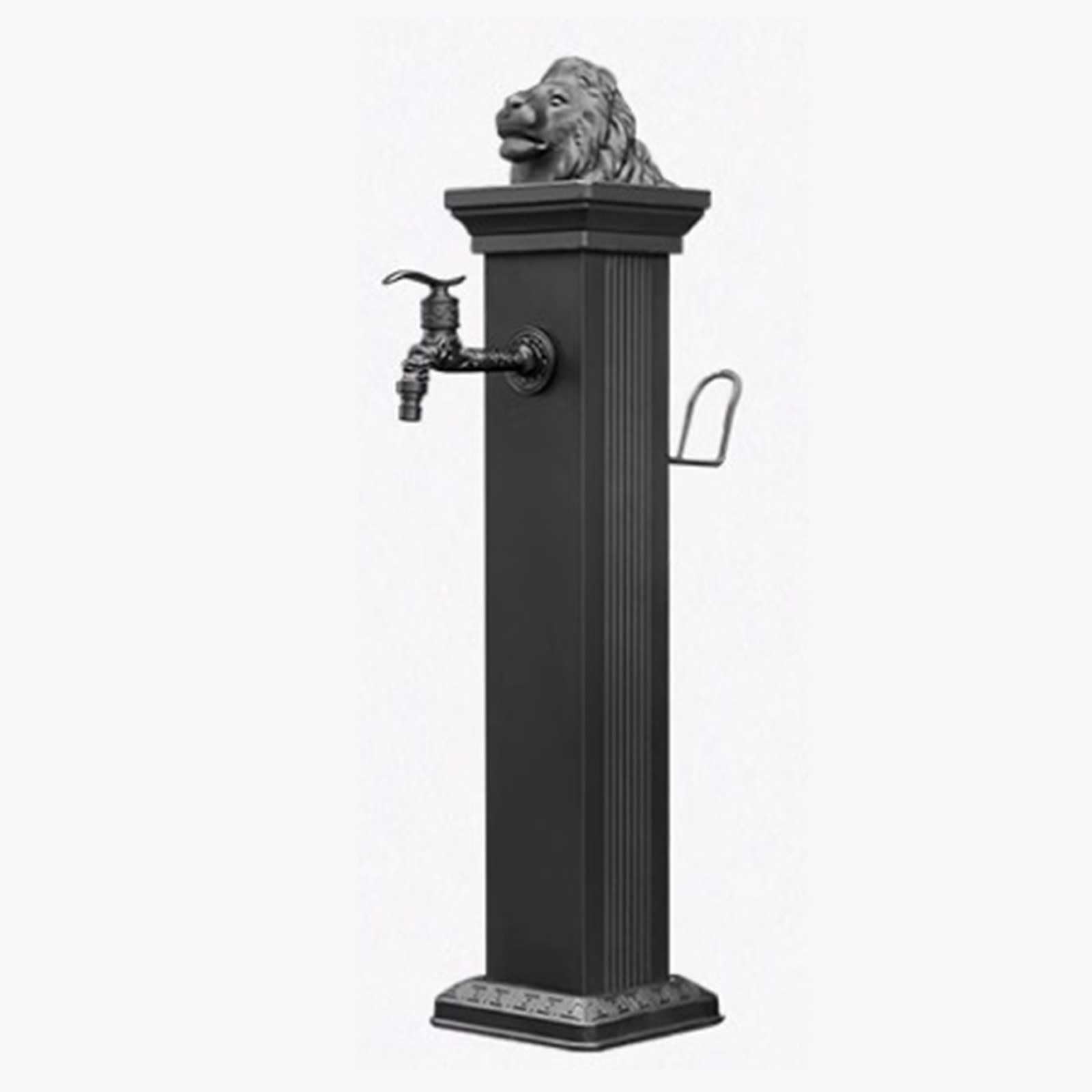 WOTZOV Faucet Water Column,Outdoor Garden Water Column With Faucet, 72Cm Aluminum Alloy Antifreeze Stand, Perfect For Farm, Ranch & Backyard Use - Black Finish，Black 112cm/44in