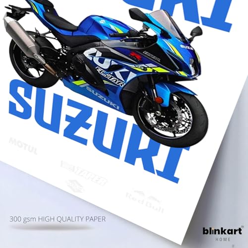 Image of BLINKART Suzuki GSX-RCar Posters Sticker Gift Items for Boys Room Wall Decor || Comes with Double-Sided Tape|| Decoration Bedroom Living Room Office Studio Decor | 12x18 In (A3) - CAR-284