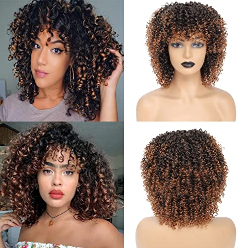 Fallsea Perucas trançadas para mulheres negras, perucas encaracoladas crespas, perucas sintéticas, p