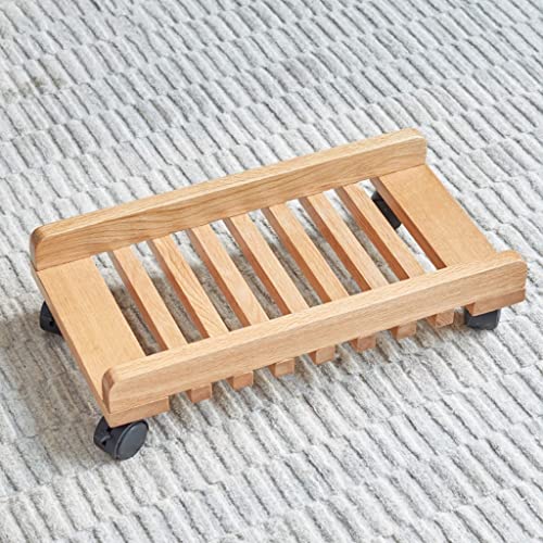 Soporte móvil para CPU de computadora, carro para torre de computadora, soporte de madera con ruedas para escritorio de oficina en casa miniatura 4