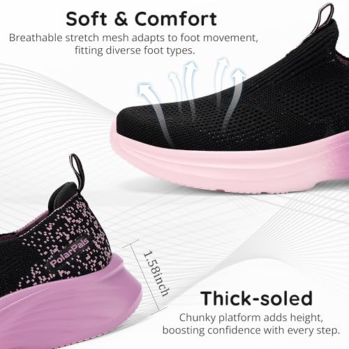 Womens Walking Shoes Slip On Running Tennis Sneakers Comfortable Lightweigt Athletic Shoes2