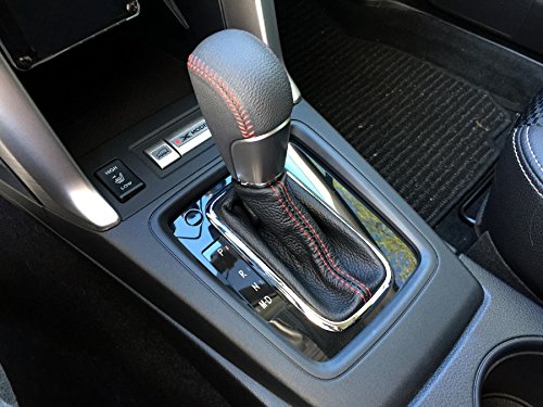 RedlineGoods Shift Boot - CVT Transmission Compatible with Subaru WRX/STI 2015-21. Tailor Made - not Universal. Genuine top-Grade Italian Black Leather with Red Thread