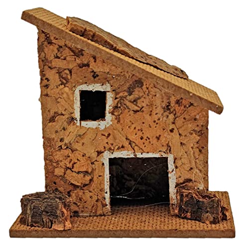 Acan Tradineur - Casita Rural de Corcho y Resina para belén navideño, casa Decorativa de Pueblo, Aldea para Nacimiento, Pesebre, Navidad, 6,5 x 8 x 3,8 cm, Modelo Aleatorio