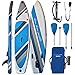 ALPIDEX Stand Up Paddle Board 320x76x15 cm Sup Planche Gonflable iSup Sac à Dos Pagaie Pompe à Double Action Laisse, Couleur:Water