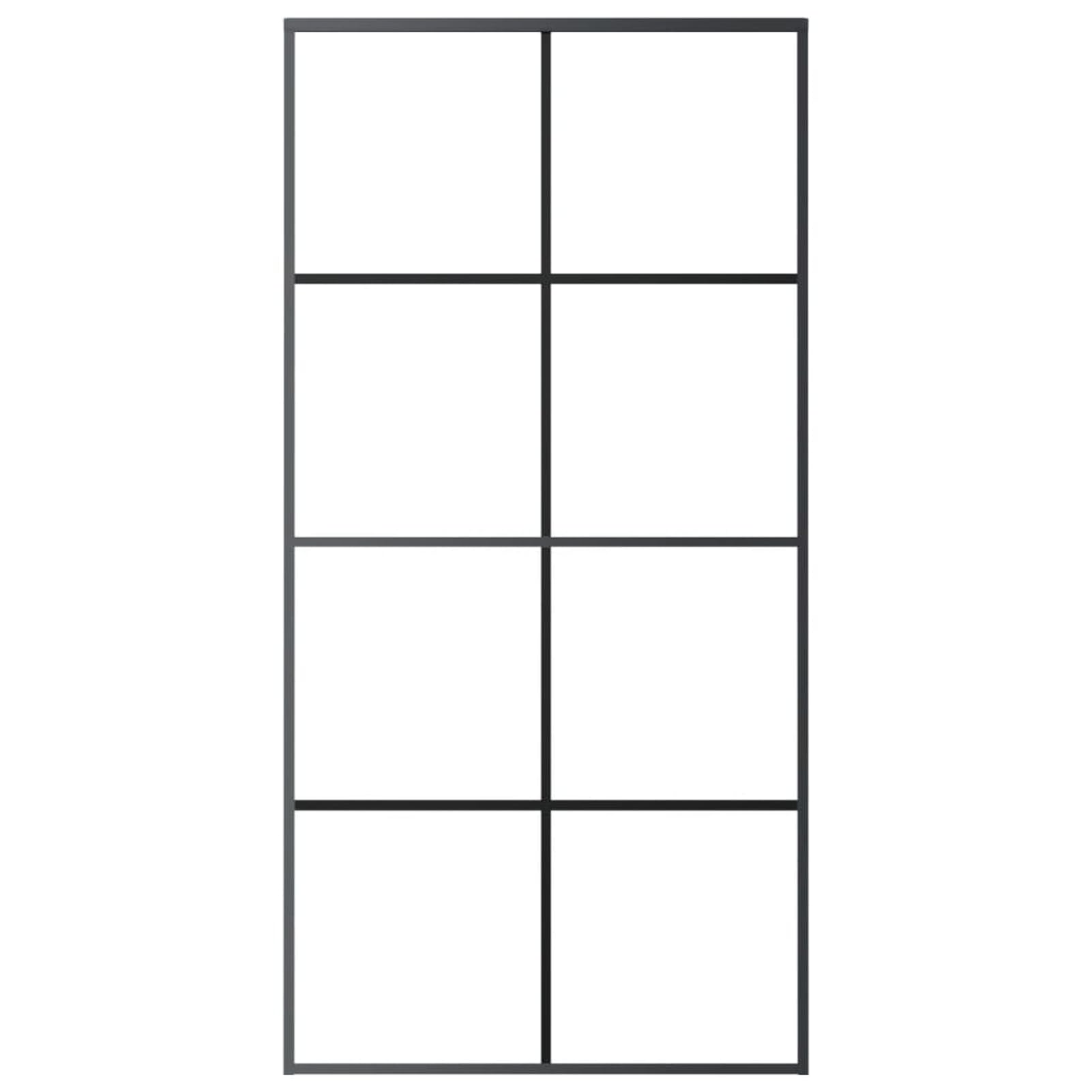 Homgoday Puerta corredera con ferretería 102,5 x 205 cm vidrio ESG aluminio, muebles para casa, interior, exterior, salón, dormitorio c