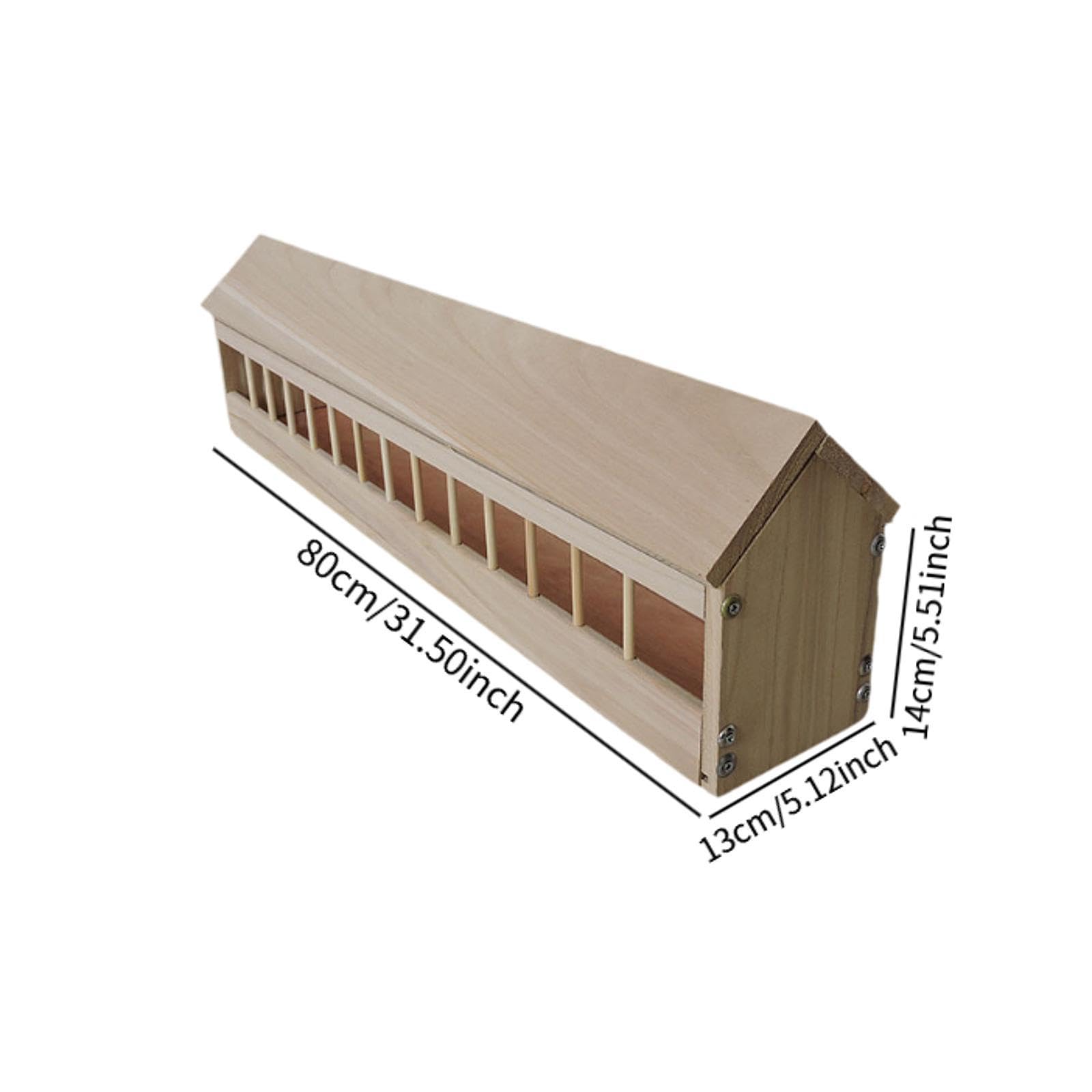 Comedero para Palomas Comedero para Pollos Plato para Aves de Corral Y Alimentador para Codornices de Madera Resistente para Uso Continuo Adecuado Pa, 80cm