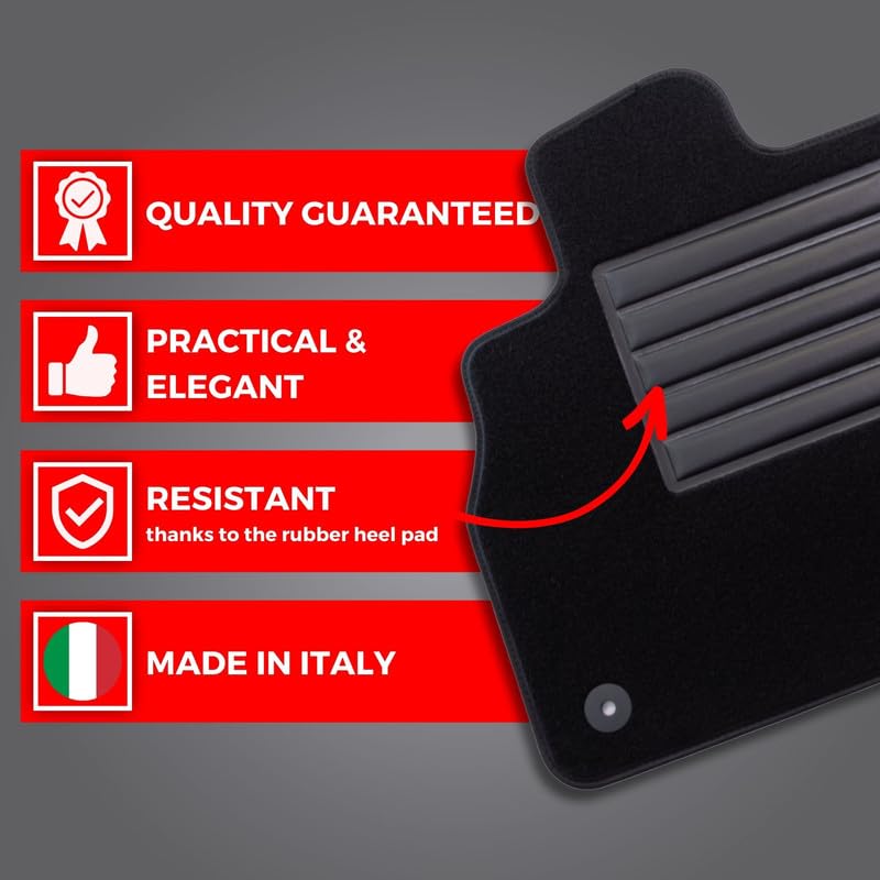 Tapis De Sol Sur Mesure En Velours Noir MTM Pour Peugeot 308 II 2013-2021 - Protection Confort Et Élégance