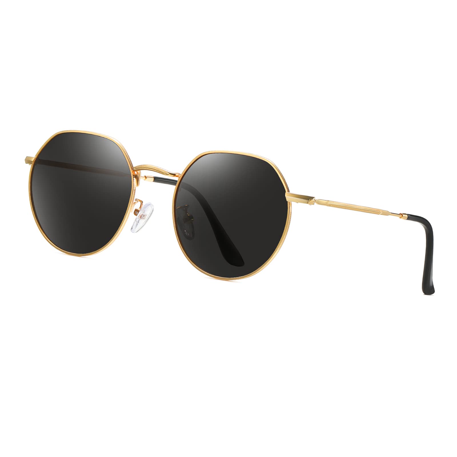 Long Keeper Gafas de Sol Redondas para Hombre Mujer Gafas de Sol Polarizadas Retro Gafas Redondas Clasicas Vintage UV400 Protección, 52mm
