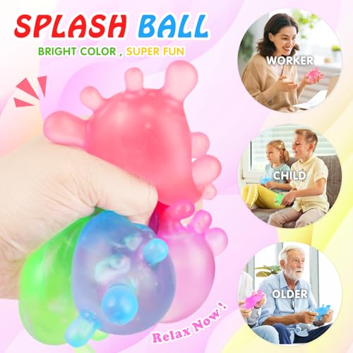 1 Pack Fidget Toys Stress Balls for Kids, Splat-Tastic Squishy Toy, Stress Splat Toy, Squishies Anxiety Stress Relief, Ice Squishy Stress Sensory Cube Malt Sugar Balls with Autism — view 2