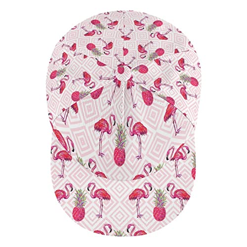 Baseball Cap, Snapback Cap, Tactical Cap, Trucker Hat For Boys And Girls - Pink Flamingo Pineapple Art, Hip Hop Flat Hat Dad Hat Plain Cap Moisture Wicking #TOP2