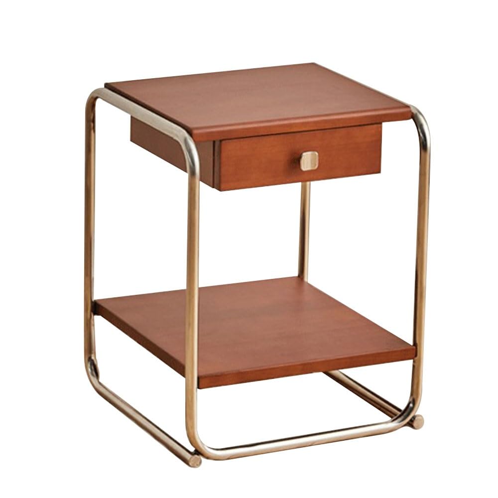 Table de Chevet rétro et table d'appoint de salon minimaliste avec rangement multicouche