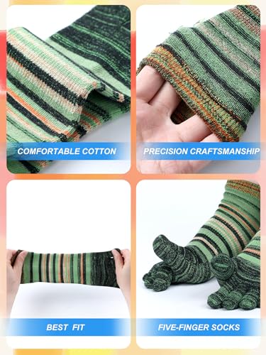 Image of Fourluoo 3 /6 Pairs Women Toe Socks Cotton Breathable Ankle Five Toe Socks for Men Women Athletic Running