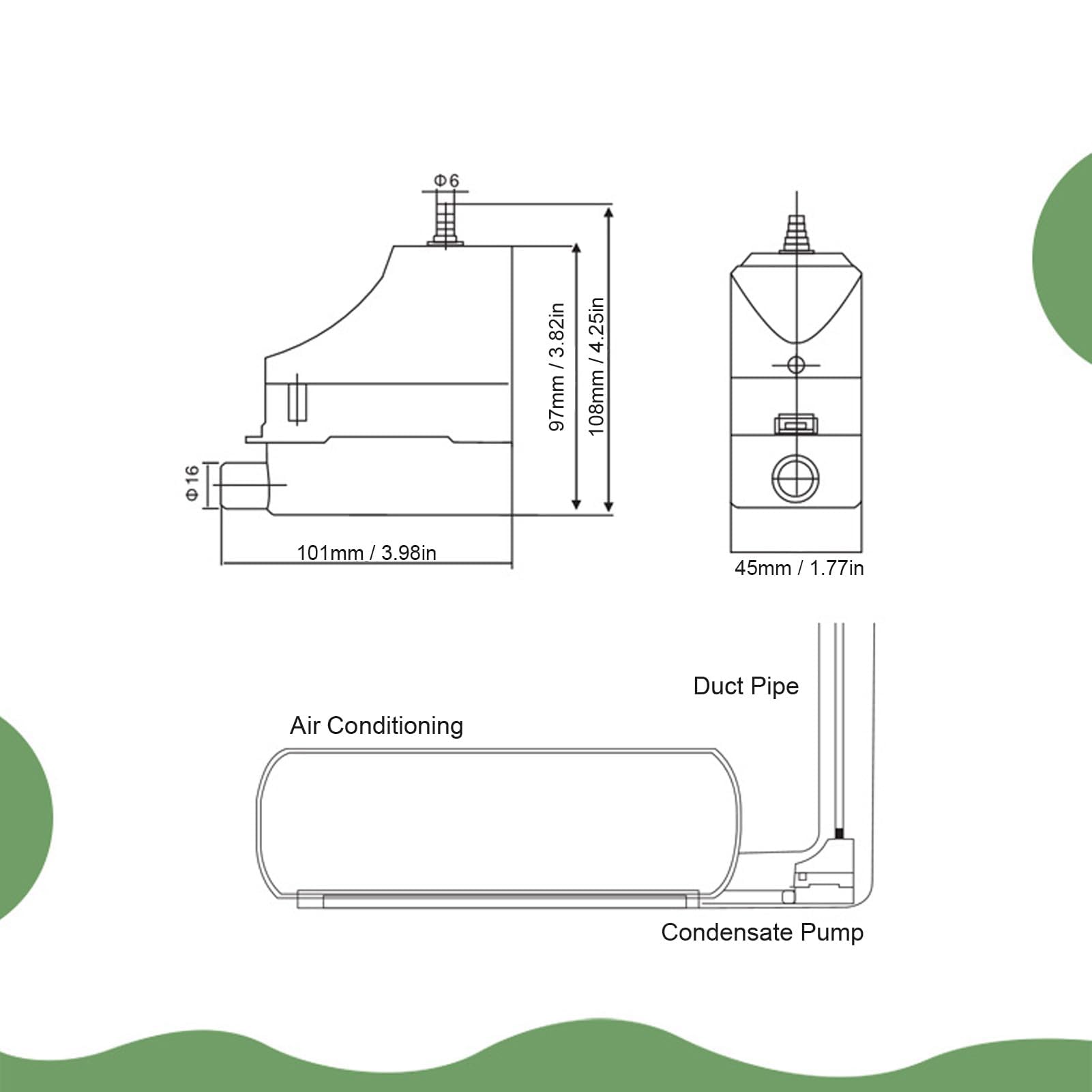 Pompe de Vidange pour Climatisation Murale 1 à 3 Pompes Silencieuse et Économe en Énergie Compatible avec Climatiseurs Split 100–230 V Idéale pour Maison Bureau Magasin