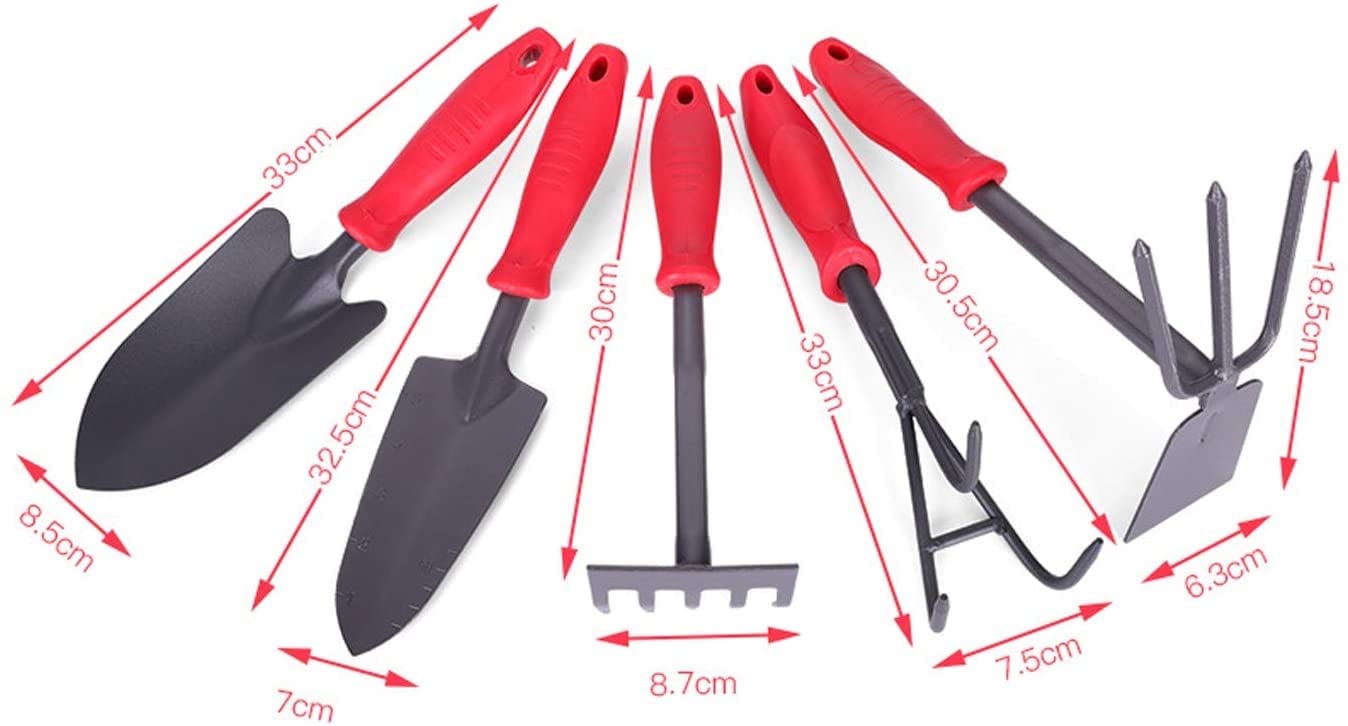 Gartenwerkzeug-Set, 5-teiliges Gartenarbeits-Handwerkzeug-Set for den Außenbereich, strapazierfähiges Gartenwerkzeug-Set mit weichem Gummigriff Gartengeschenke für Frauen Männer
