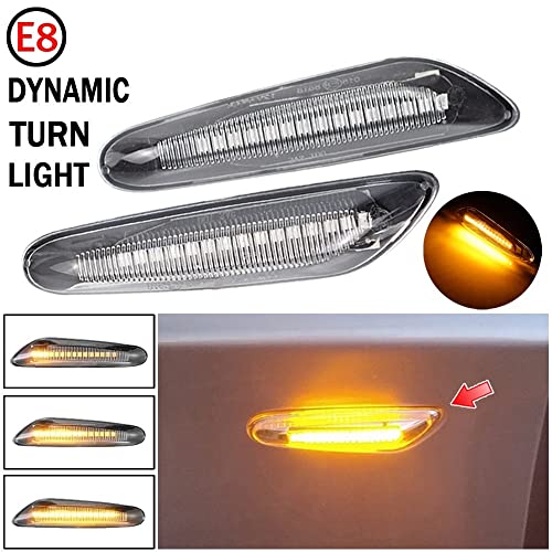 Intermitentes laterales dinámicos LED para BMW E90 E60 E46 y E87 espejo secuencial de dos piezas 5