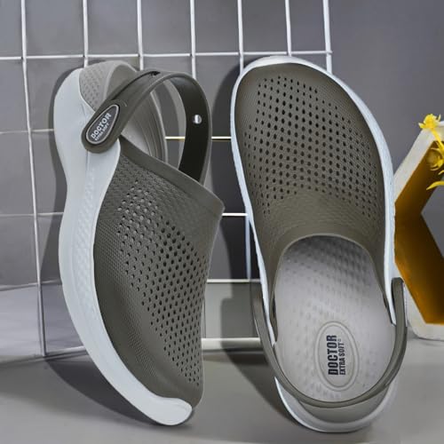 Image of DOCTOR EXTRA SOFT Men's Classic Casual Sports Clogs /Sandals with Adjustable Back Strap for Adult | Comfortable & LightWeight| Stylish & Anti-Skid|Waterproof & Everyday Use Mules for Gents & Boys D-513