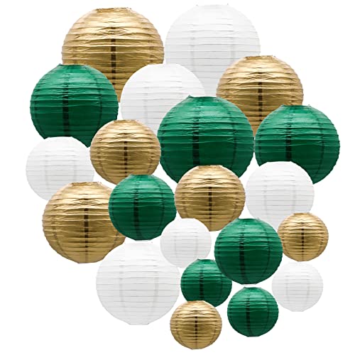 ADLKGG Green Gold Paper Lanterns for Parties