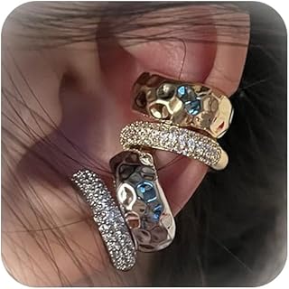 2Pcs Chunky Ear Cuff Earrings for Women Gold Ear Cuff Earrings Double Ear Cuff Non Piercing Cartilage Clip On Earrings Jewelry Gifts