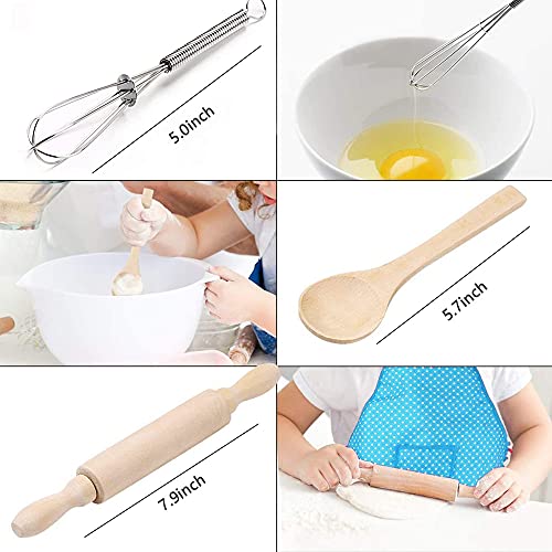 12 Stücke Kinder Chef Set, Kochbackset Kinder, Chef Role Play Set, Spielküche Kochset, Inklusive Schürze, Kochmütze… – Bild 5
