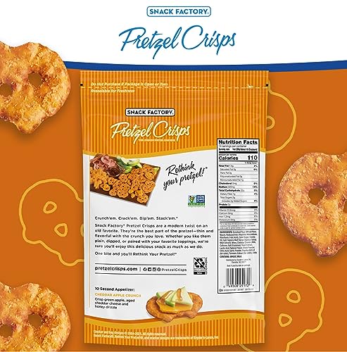 Image of Snack Factory Pretzel Crisps, Cheddar Cheese, Party Size, 14 Oz (Pack of 2)