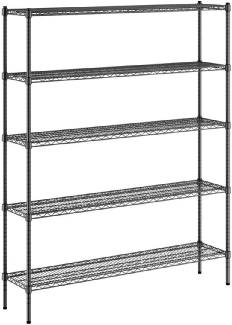 Commercial Wire Shelving Unit, 5 Adjustable Shelves with 74" Posts, Heavy-Duty Metal Storage Rack, Multiple Sizes and Finishes, Certified to NSF Standards (Chrome, 14" x 24")