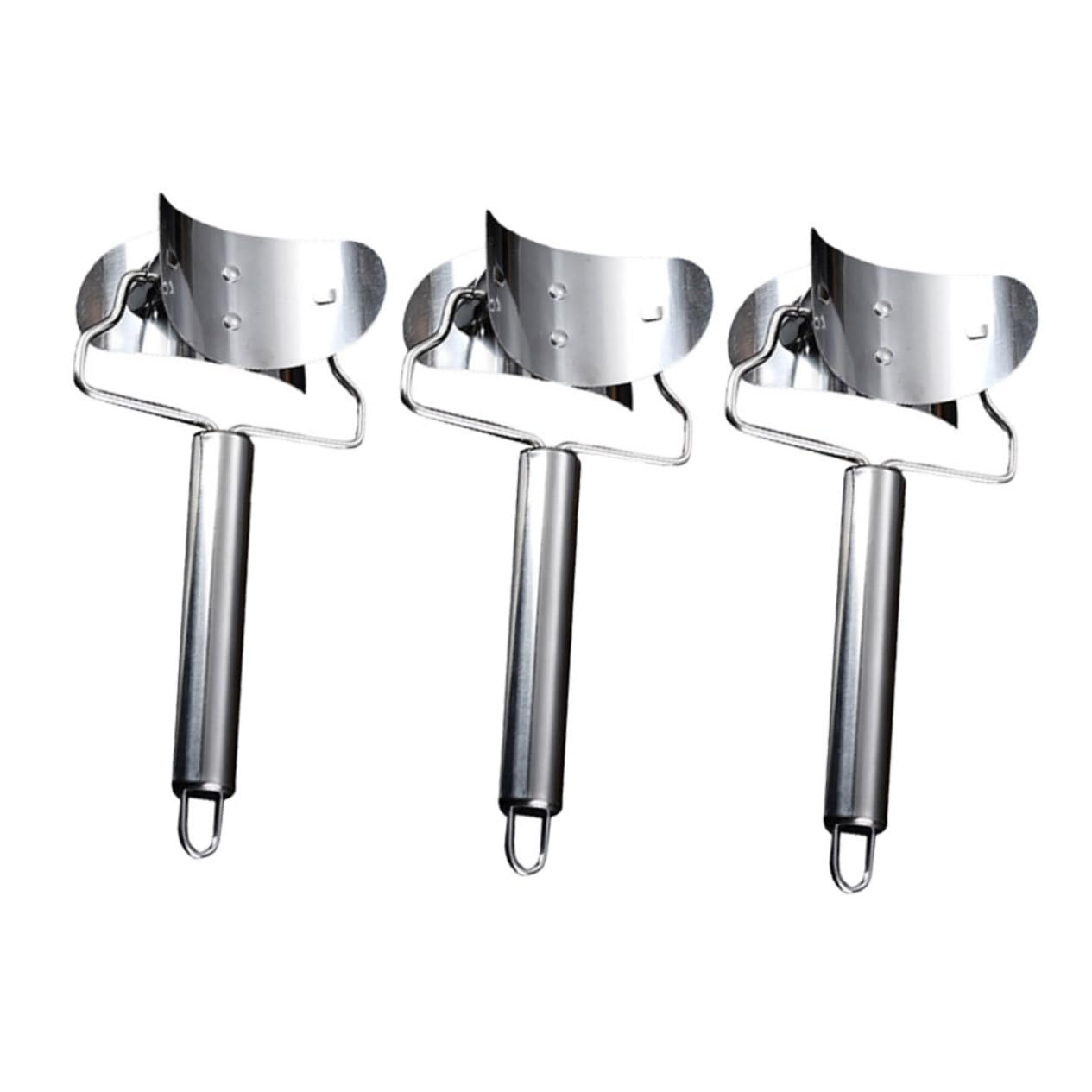 STOBAZA Sturdy Stainless Steel Dumpling 3pcs Set Fluted Cutter Easy Homemade Dumplings