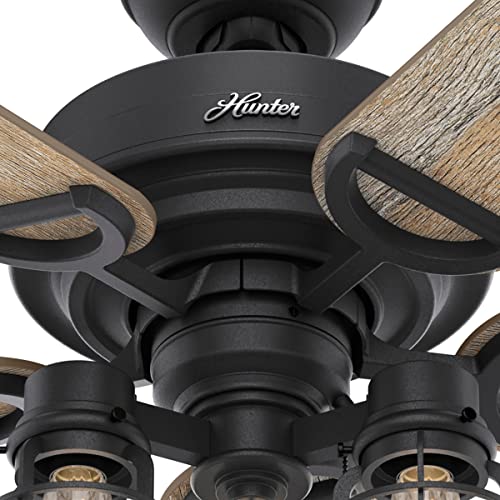Hunter Fan Company 50409 Hunter Rustic 52 Inch Starklake Indoor or Outdoor Ceiling Fan with 3 LED Edison Bulbs, Pull Chain Control, and Quiet 3 Speed Motor, 52, Natural Iron finish - Image 8