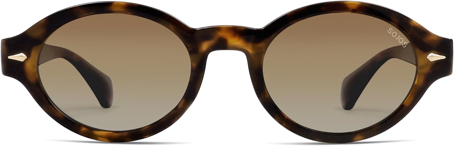 SOJOS Retro Oval Polarized Sunglasses for Women Men Chic Trendy 90s Sunnies Shades UV protection Sun Glasses SJ2630