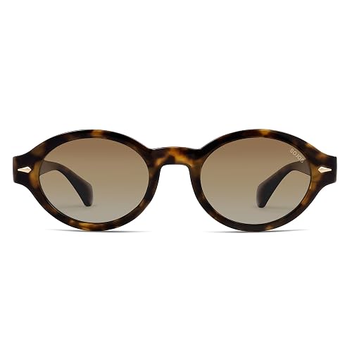 SOJOS Retro Oval Polarized Sunglasses for Women Men Chic Trendy 90s Sunnies Shades UV protection Sun Glasses