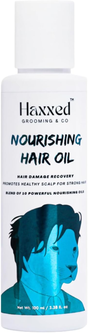 Haxxed Nourishing Hair Oil | Hair Fall Control & Growth | 10 Powerful Nourishing Oils | 20x Stronger Hair | Unscented, White, 100ml