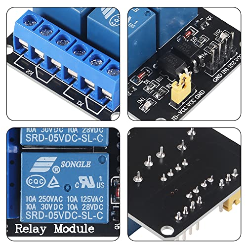 Diitao 6PCS Solid State Relay Module - High/Low Level Triggering, 5V, 2 Channel for Industrial/Smart Control Automation Equipment - Thumbnail 3