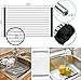 Roll Up Dish Drying Rack, Over The Sink Dish Drying Rack, Compact Kitchen Rolling up Sink Plate Drying Rack, Portable Dish Rack Dish Drainer, Urwanti Foldable Stainless Steel Sink Rack (17.8