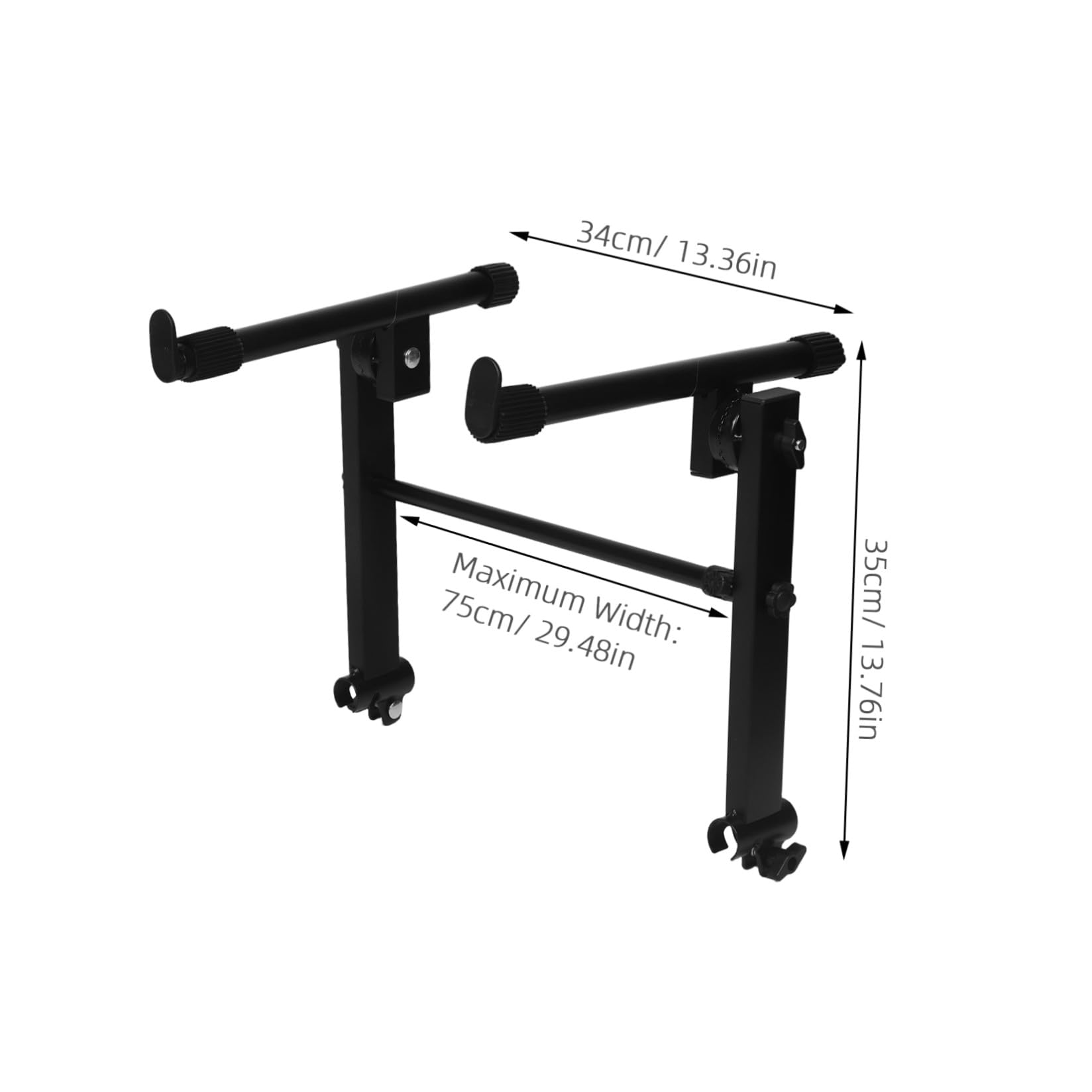 jojofuny Soporte Elevado para Teclado de Piano Digital de 2 Niveles, Ajustable en Altura y Ángulo, Estructura Metálica Resistente y Portátil para Actuaciones en Directo
