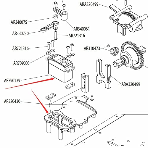 Alloy Ara320574 Servo Mount For Arrma 1/8 Typhon 6S Blx, Mojave 6S Steering Servo Mount Notorious Talion 6S Blx Rc Upgrade Part #TOP7