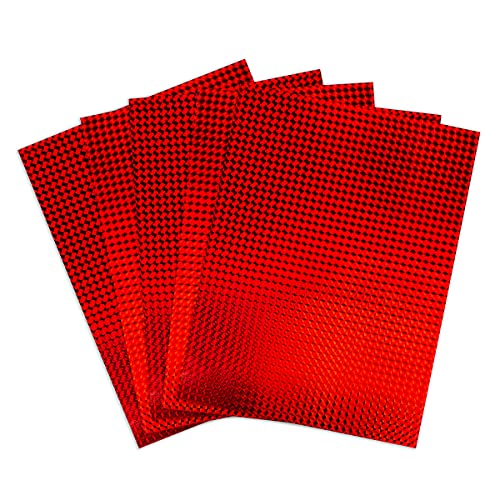 Hygloss Products Holographic Card Stock-8.5"x11" 10pt, 5 Sheets, Mosaic-Red