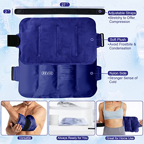 Revix Ice Pack For Injuries Reusable Gel For Lower Back Pain Relief, Cold Packs For Back Shoulder, Hip, Wrap Around Entire Knee, Cold Compress Reduce Swelling, Bruises,16X9'' #TOP3