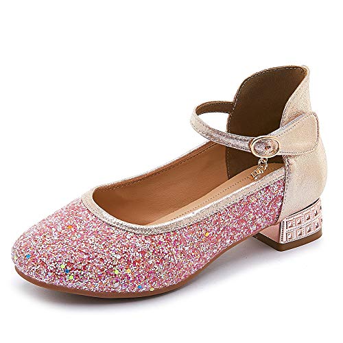 SWDZM Girl's Princess Cosplay Performance Shoes Sequins Wedding Party Dress Shoes Mary Jane Shoes Model-KM232