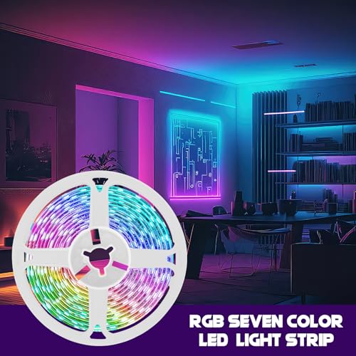 Image of 16.4Ft RGB LED Strip Lights, Bluetooth App Control Led Lights for Bedroom, Cuttable Led Light Strip Lighting and Music Synchronization for Gaming Room Indoor Outdoor Home Decor